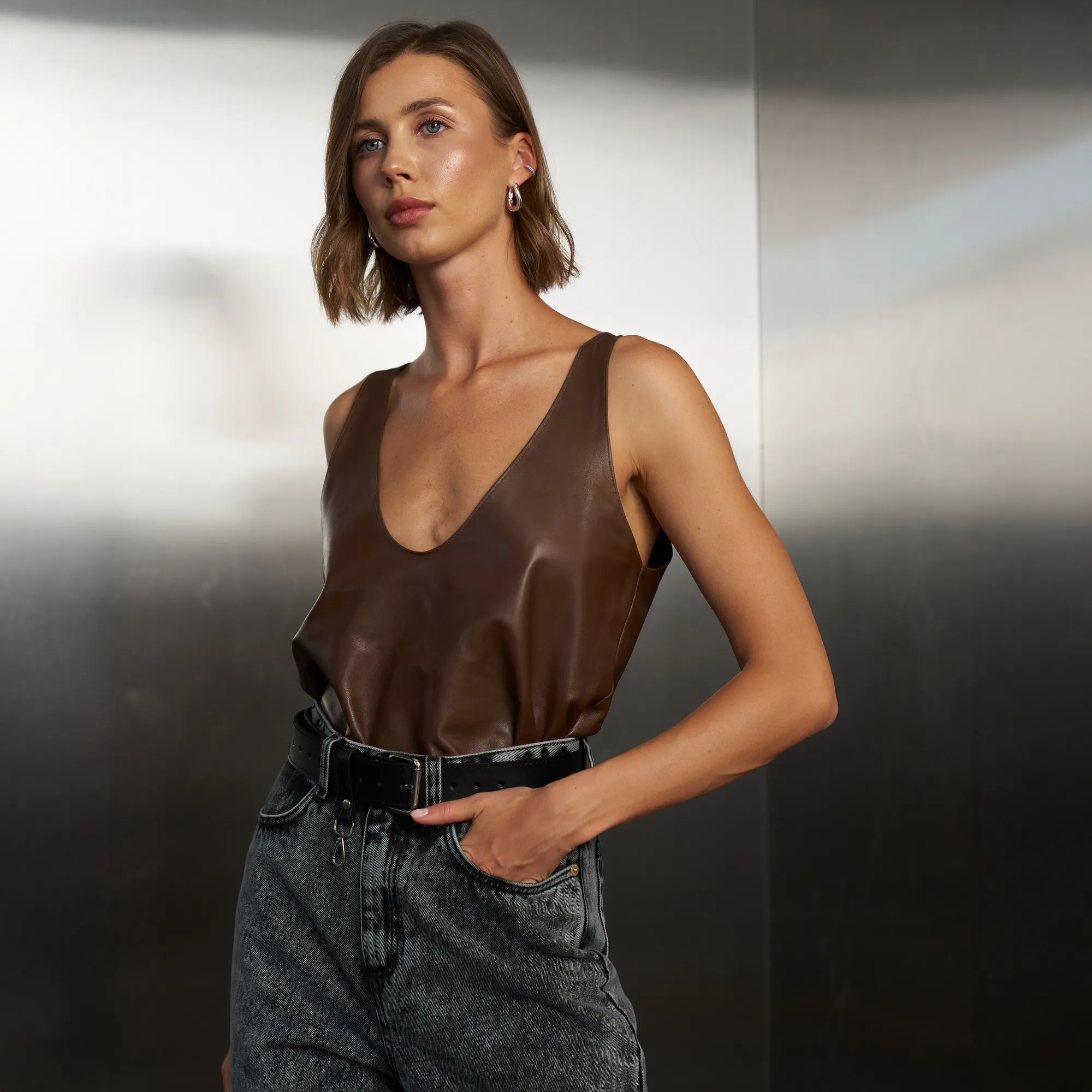 Leather Belt Cardi - Image 11