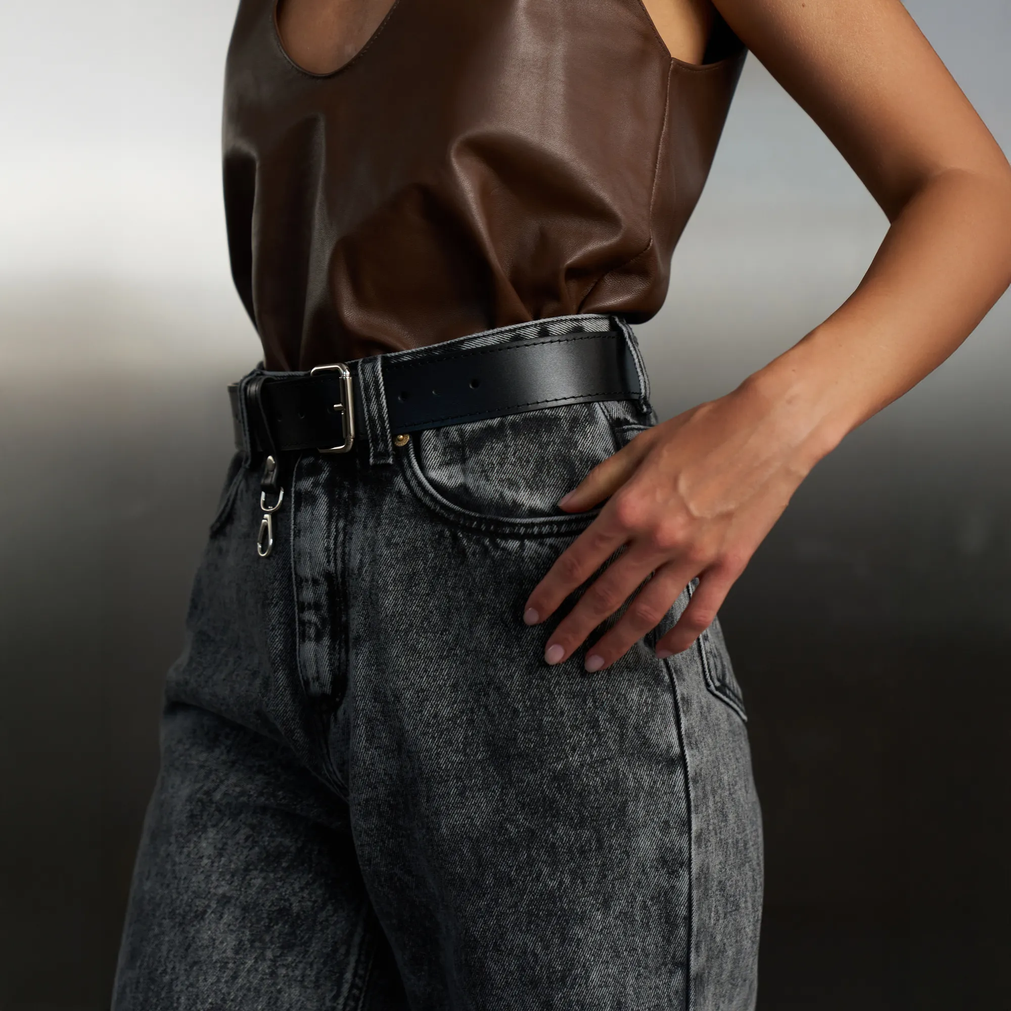 Leather Belt Cardi - Image 3