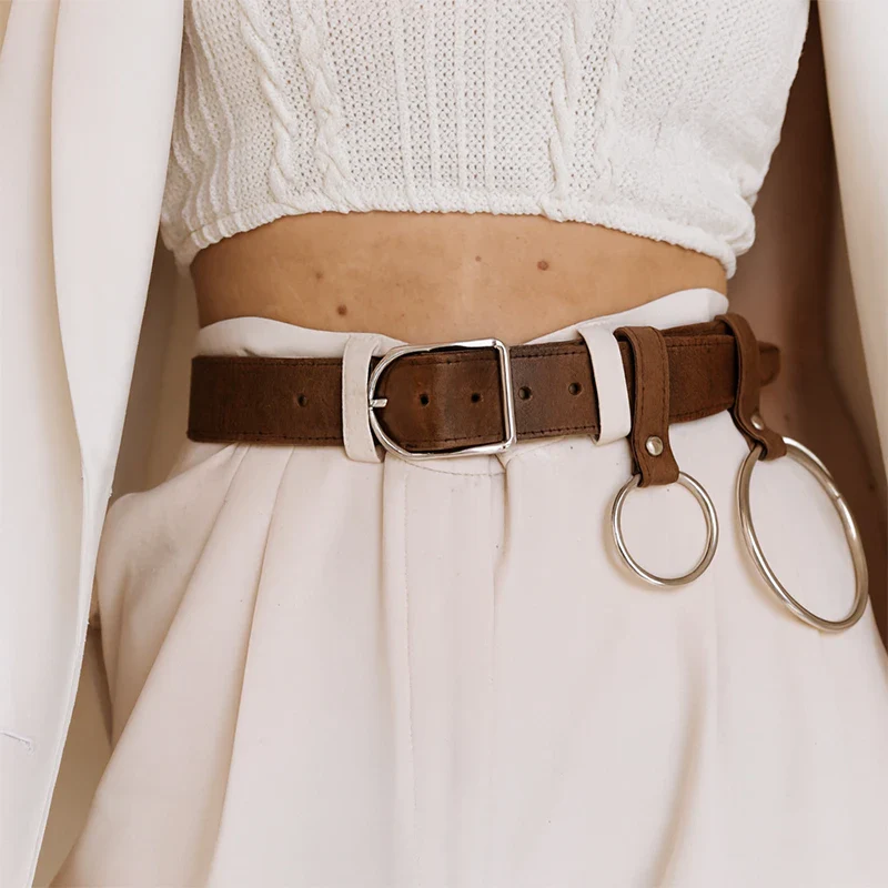 Leather Belt With 2 rings BAGUE - Image 15