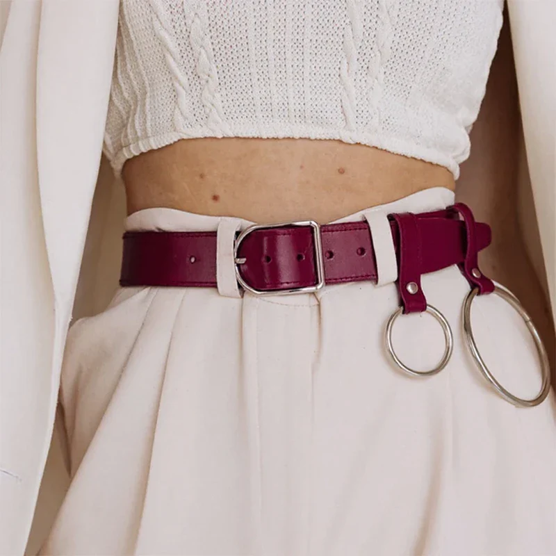 Leather Belt With 2 rings BAGUE - Image 16