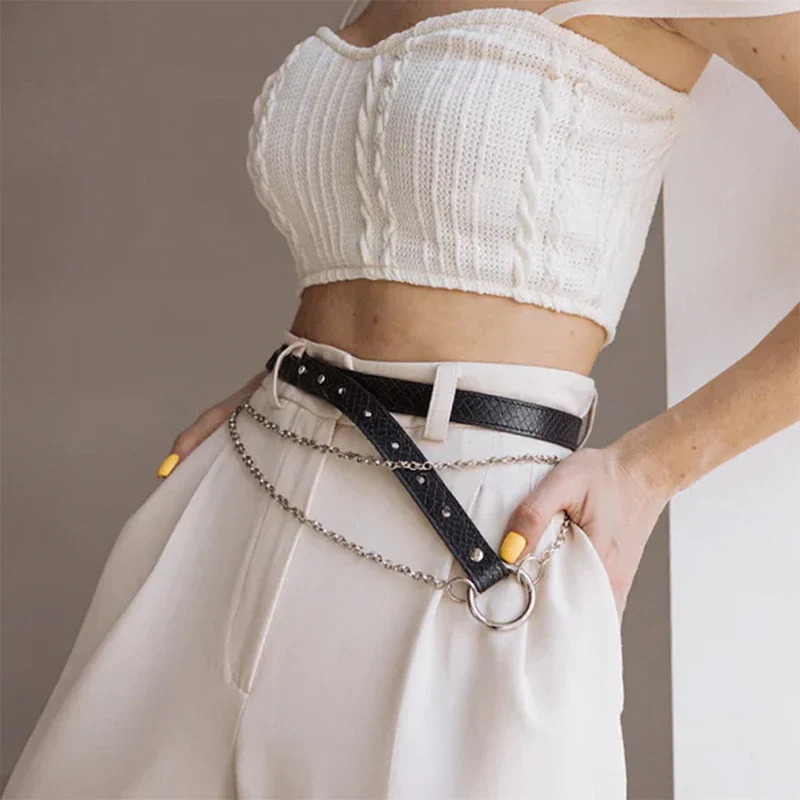 Leather Belt With Chains ILLER - Image 11