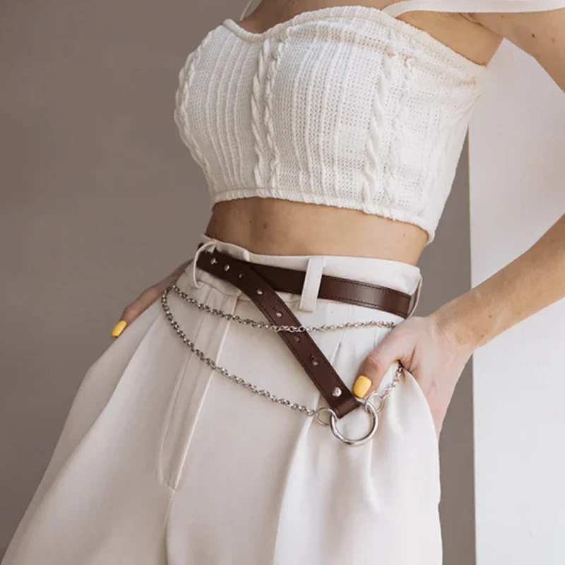Leather Belt With Chains ILLER - Image 12
