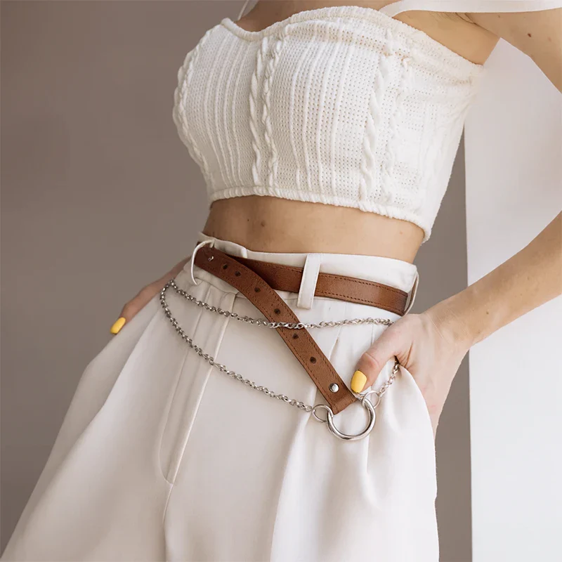 Leather Belt With Chains ILLER - Image 13