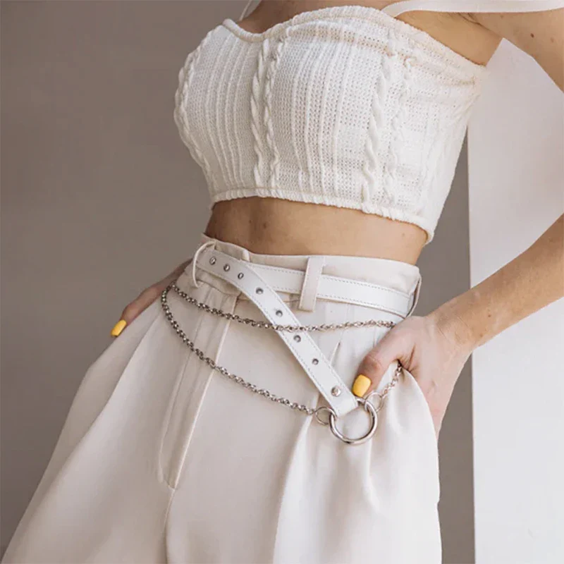 Leather Belt With Chains ILLER - Image 15