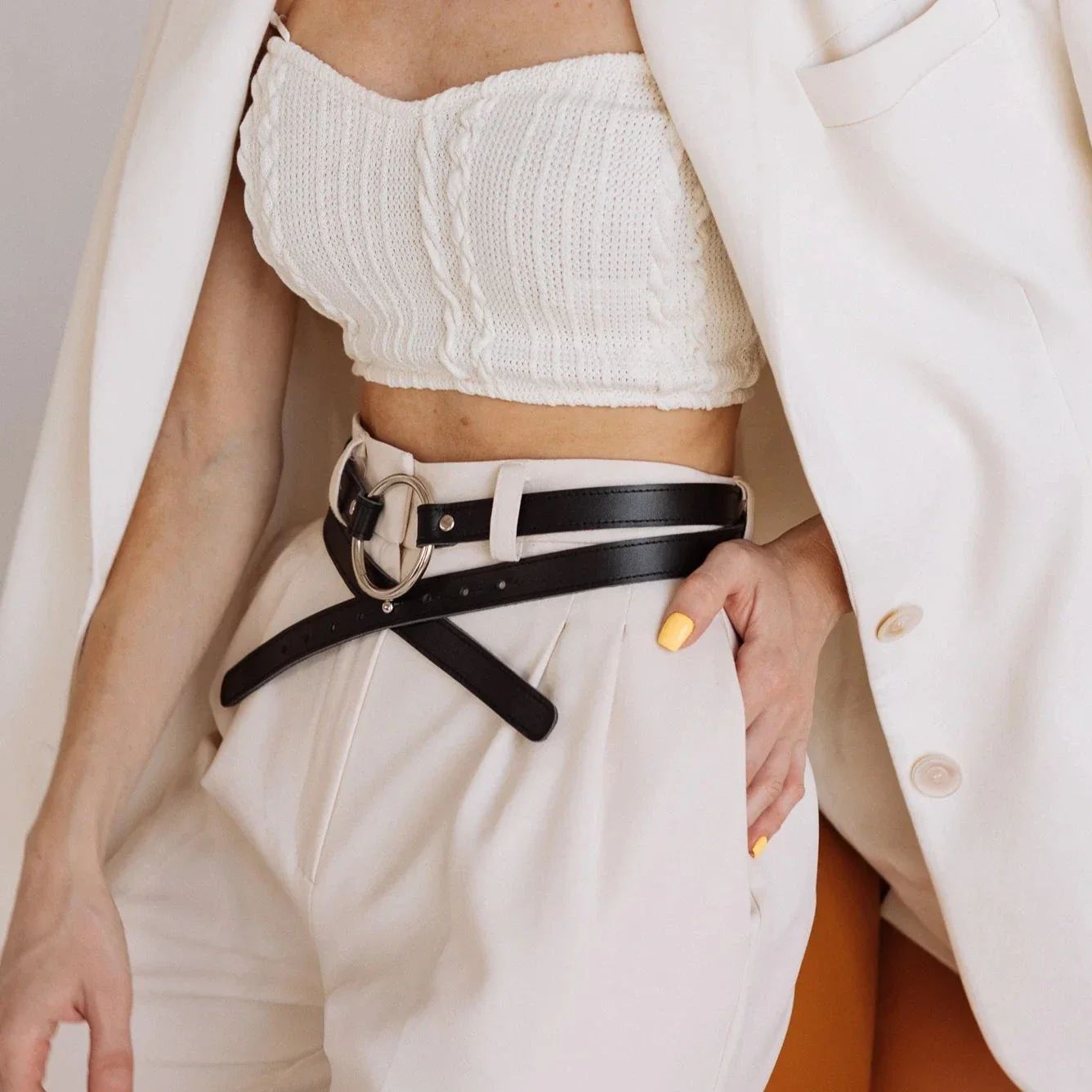 Leather Belt With Rings ELYSSARA - Image 4