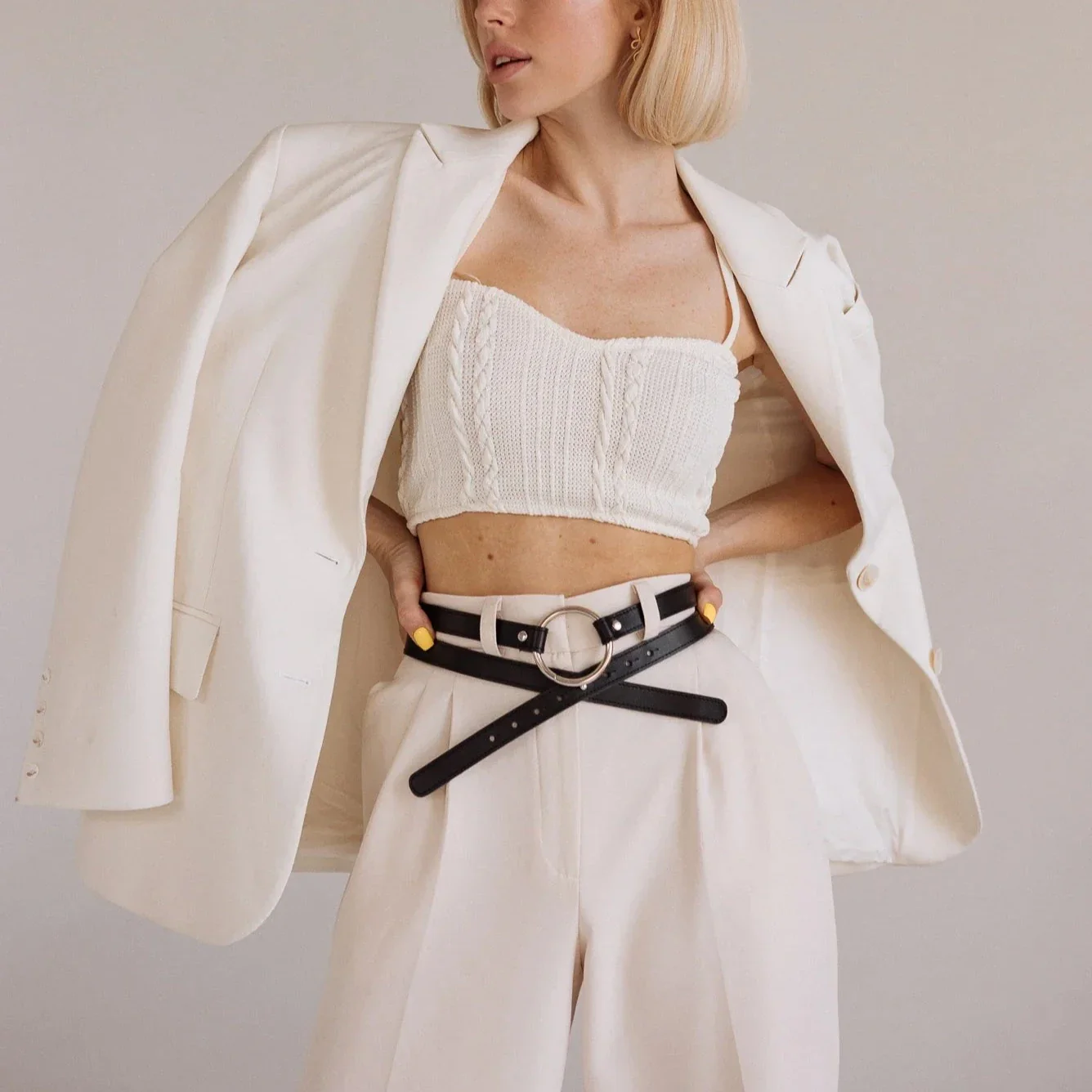 Leather Belt With Rings ELYSSARA - Image 7