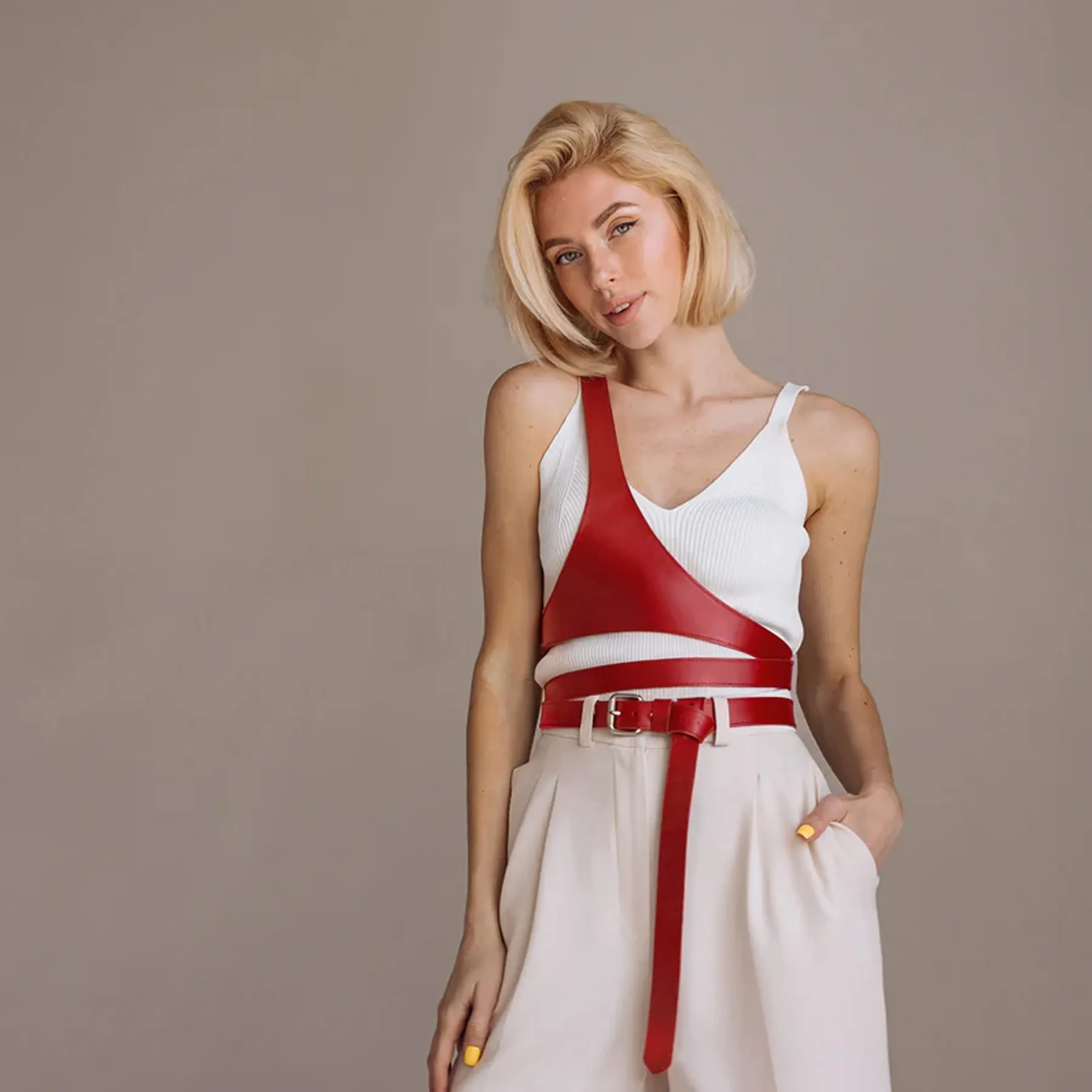 Leather Harness with Shoulder Strap LIGNE - Image 13