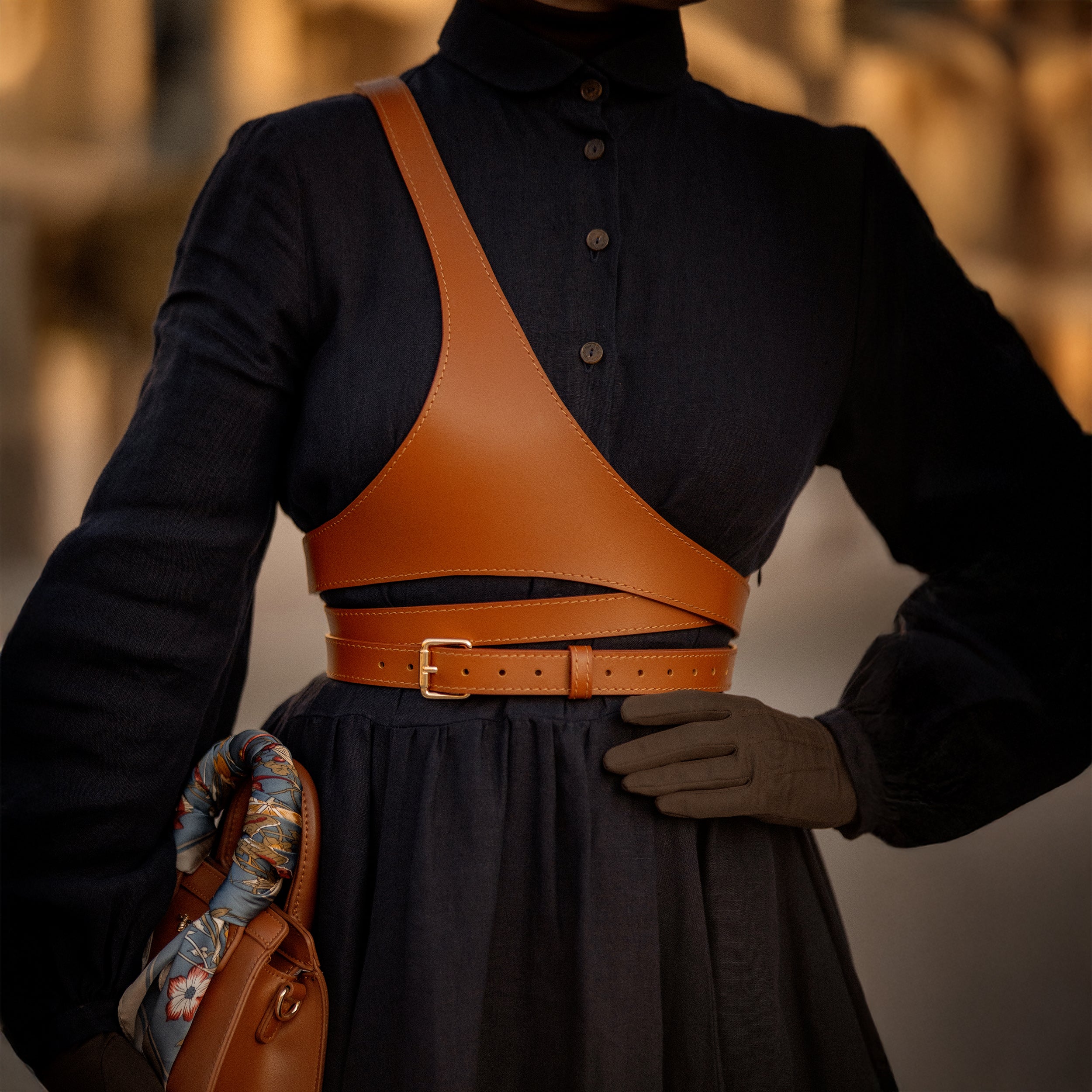 Leather Harness with Shoulder Strap LIGNE - Image 7