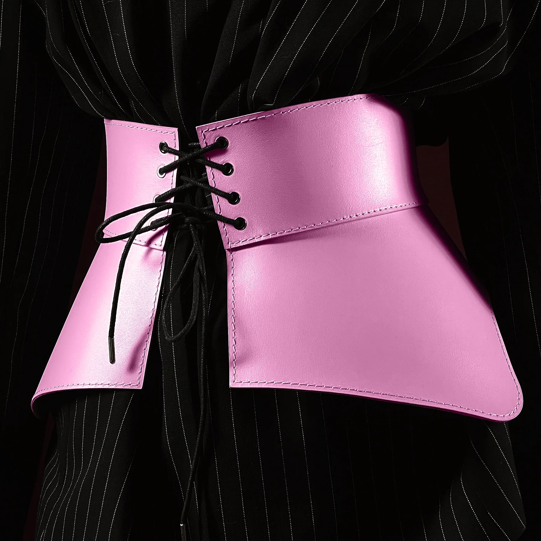 Leather Peplum Belt CELESTE - Image 11