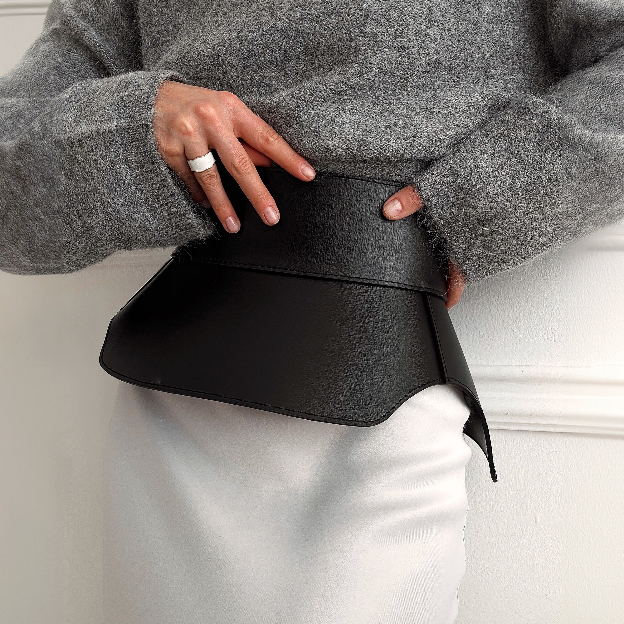 Leather Peplum Belt CELESTE - Image 6