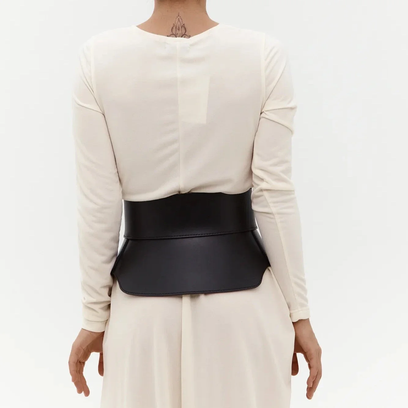 Leather Peplum Belt CELESTE - Image 7