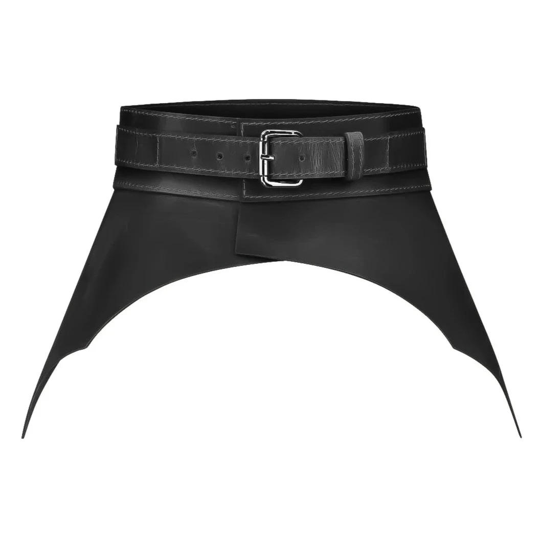Leather Peplum Belt MAGNETITE - Image 15