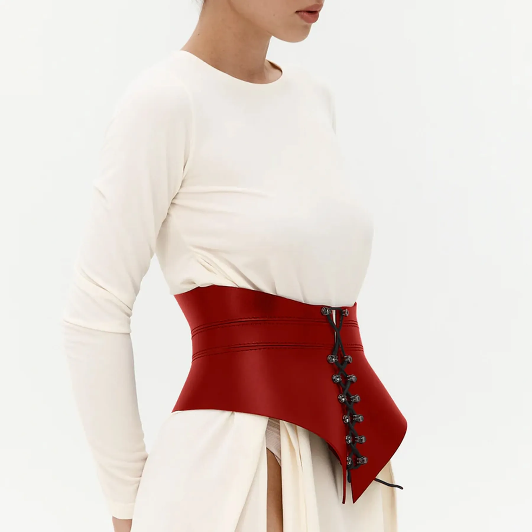 Leather Peplum Belt SELENE - Image 14