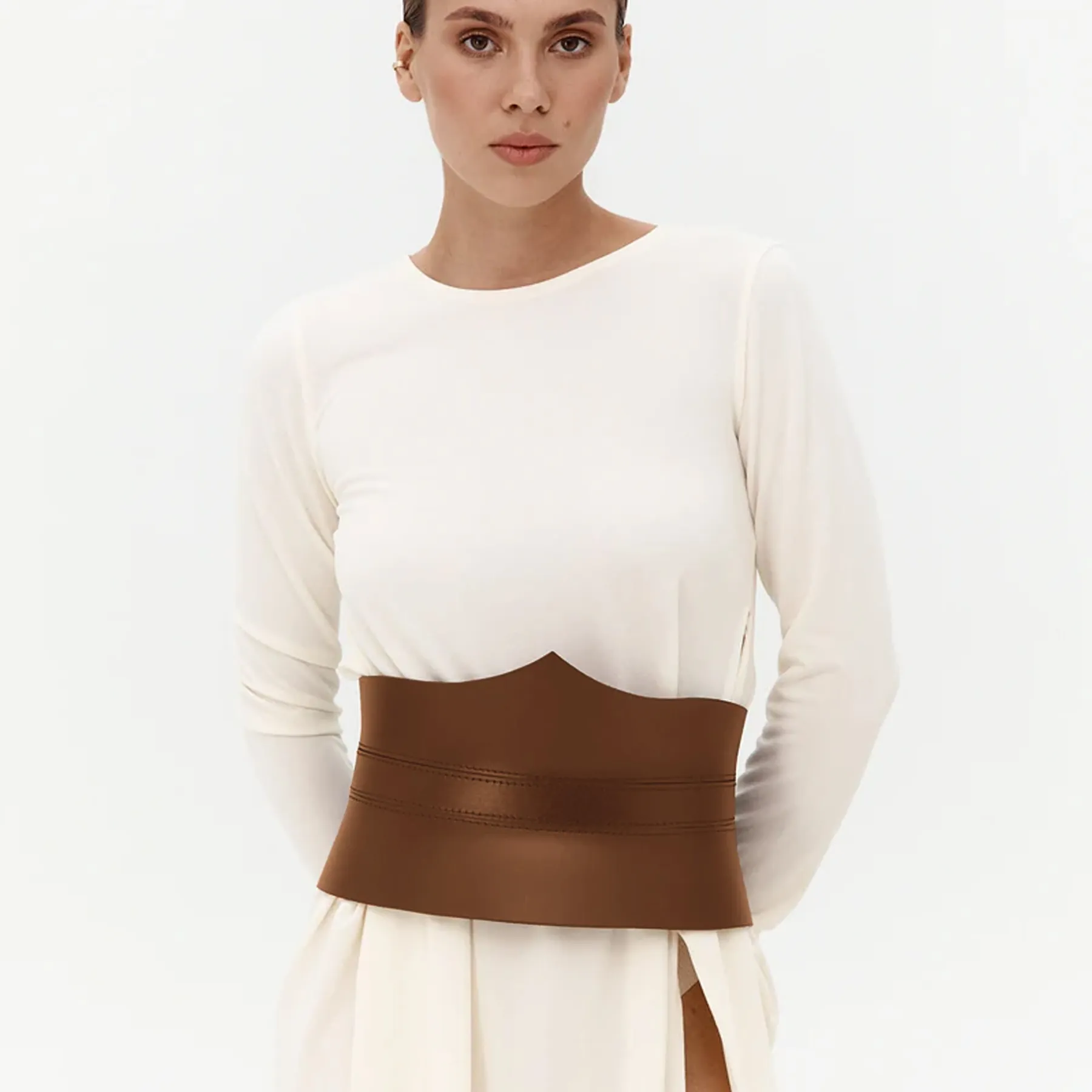 Leather Peplum Belt SELENE - Image 15