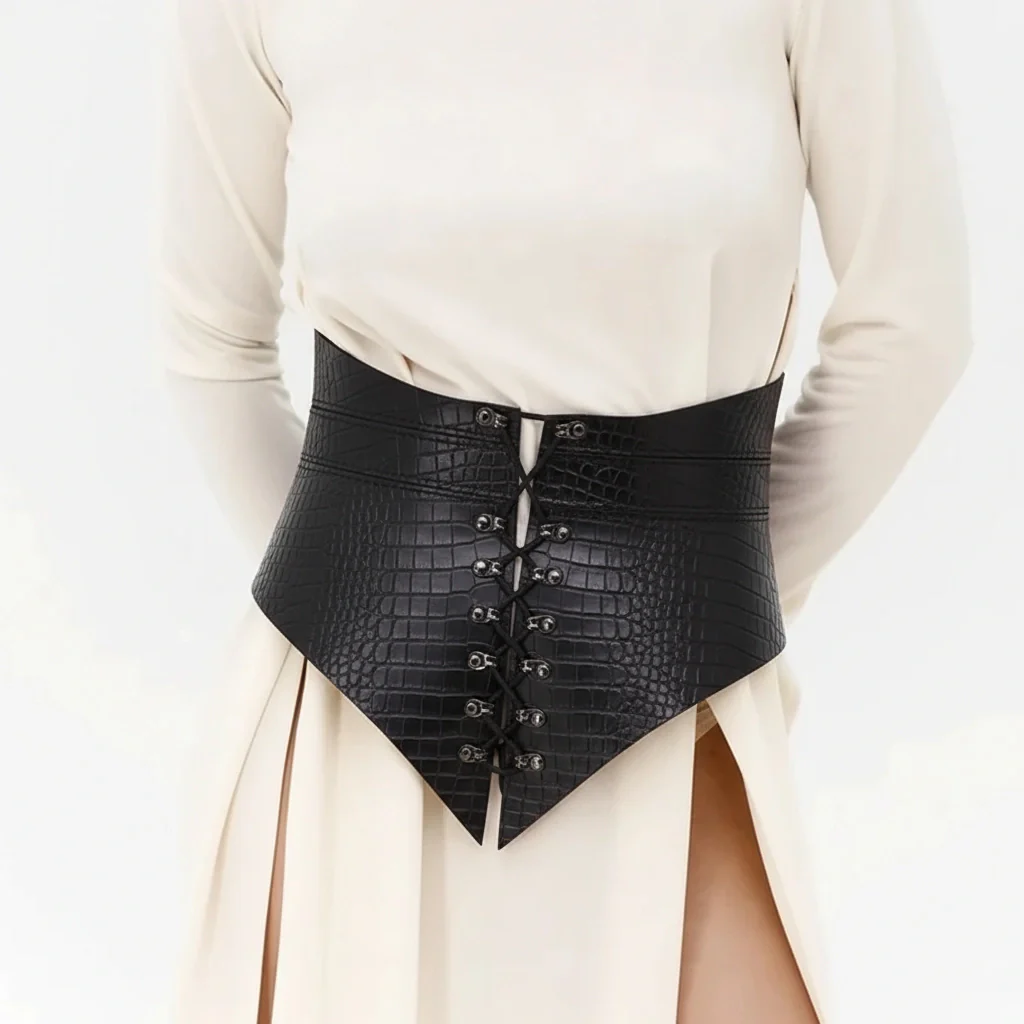 Leather Peplum Belt SELENE - Image 19