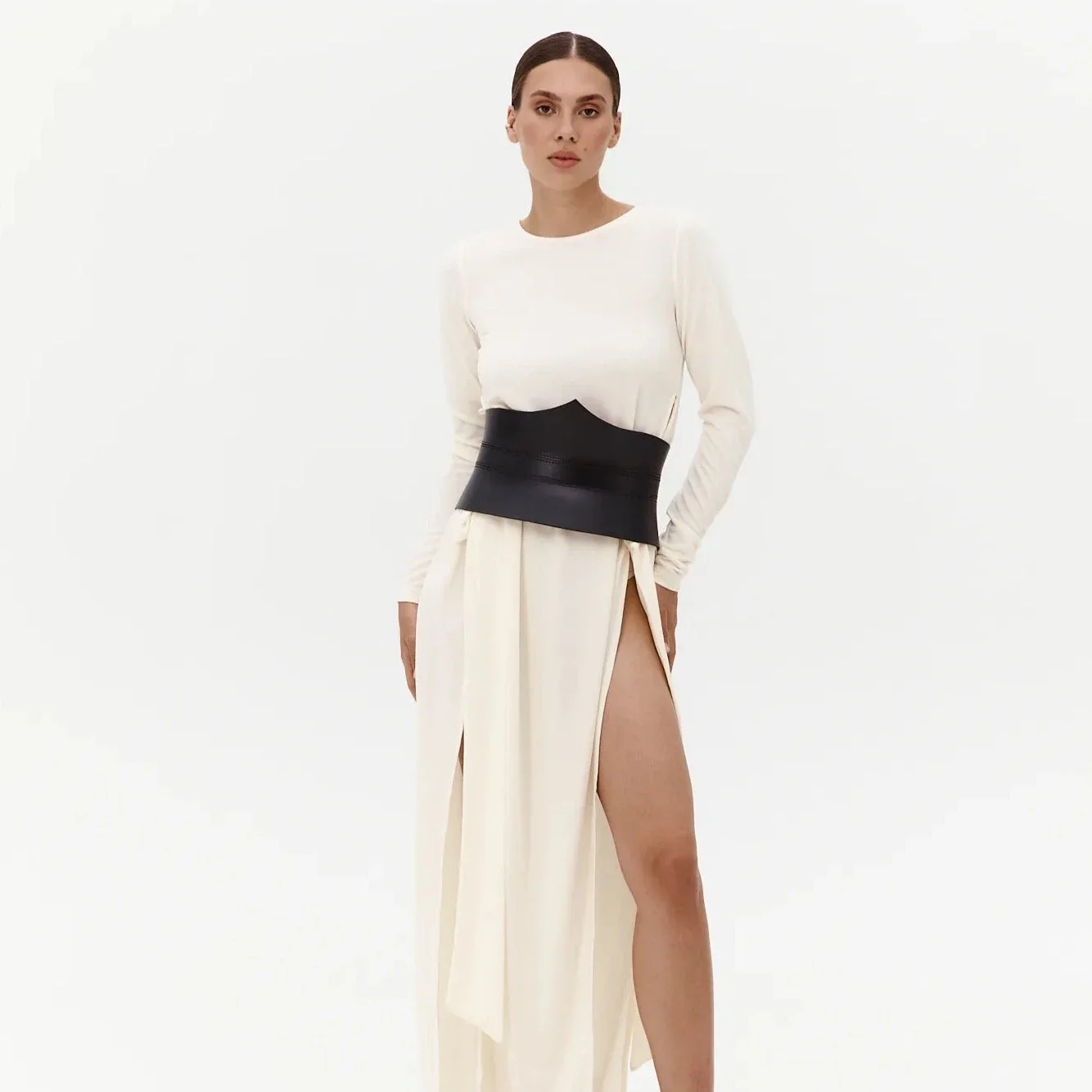 Leather Peplum Belt SELENE - Image 3