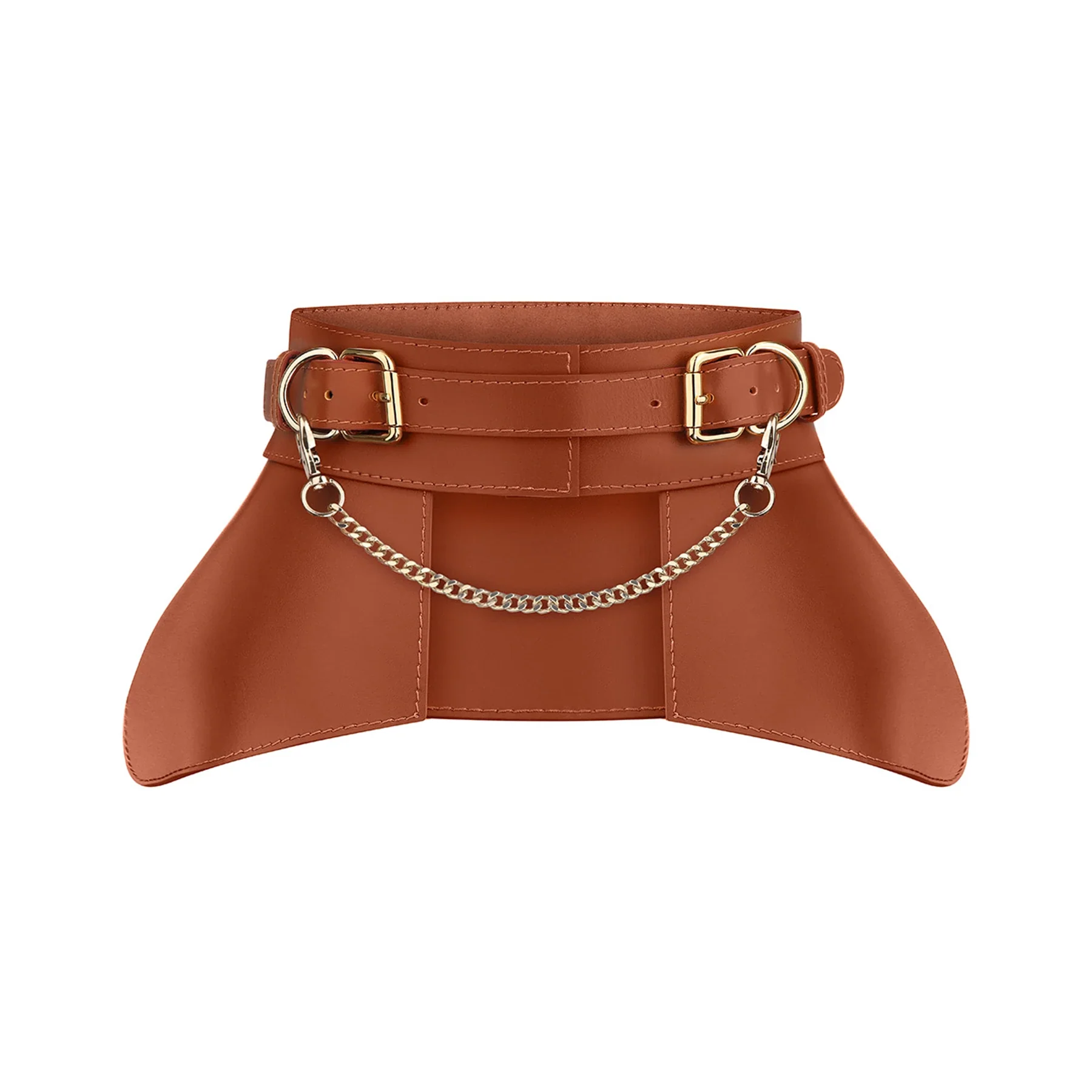 Leather Peplum Skirt With Chain ITALY - Image 15