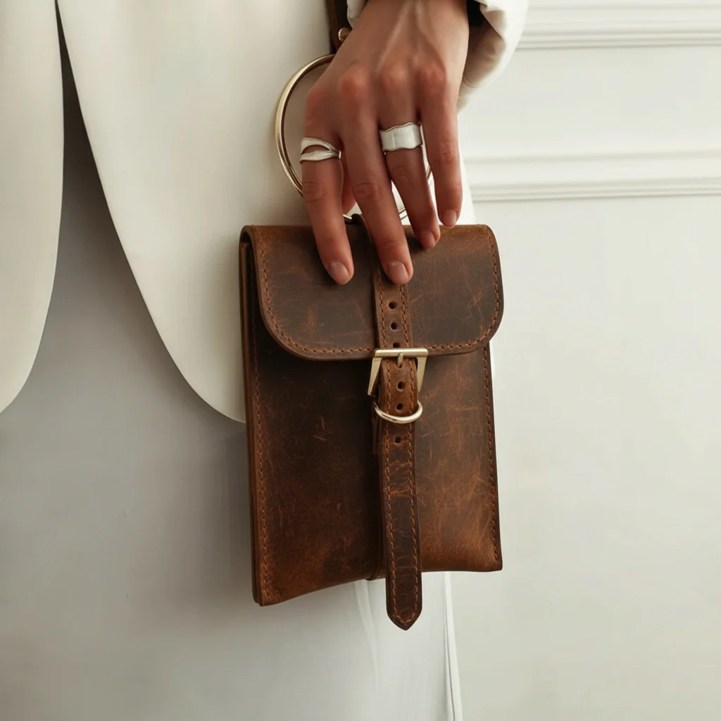 Leather Ring Sling Bag ALTA - Image 16