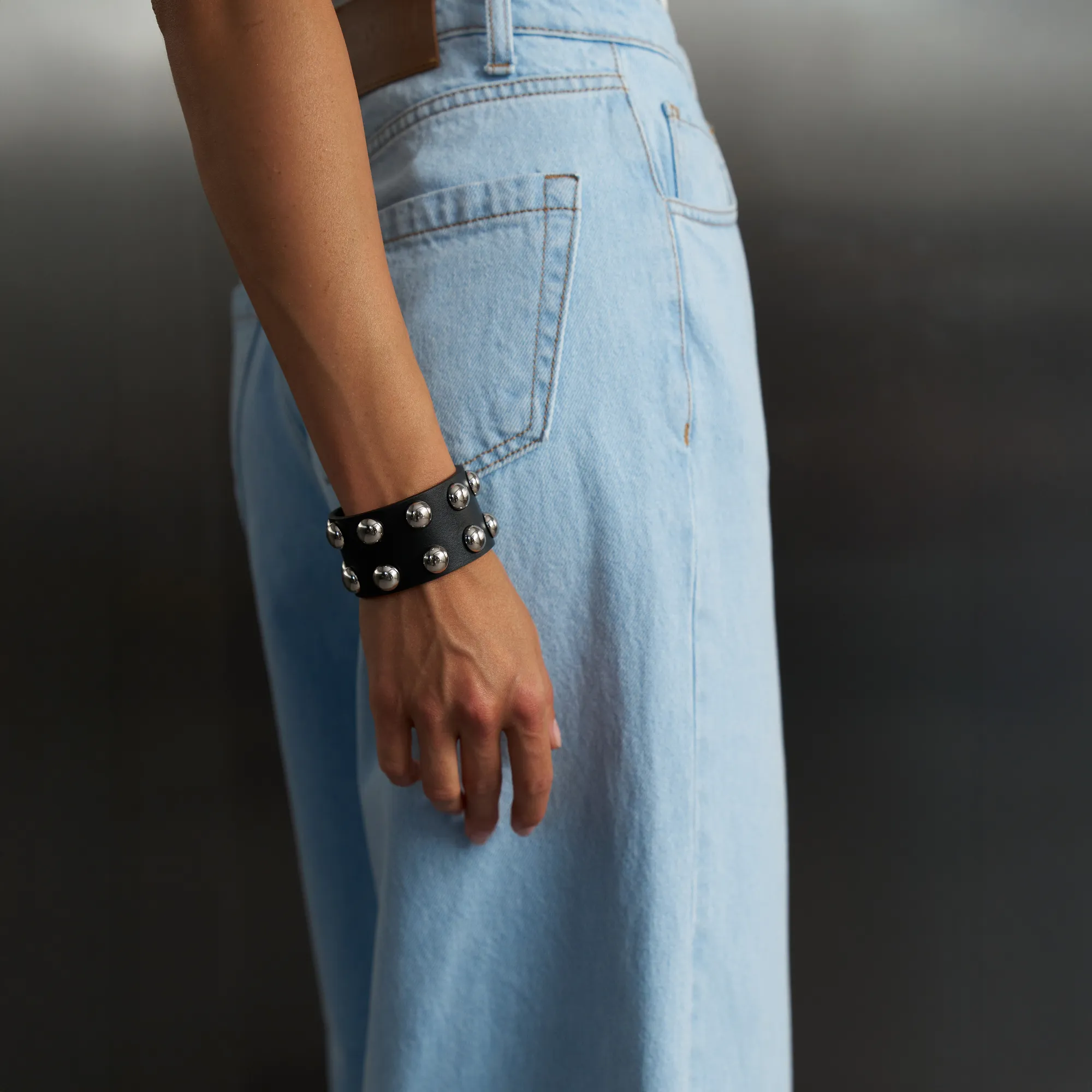 Leather Set Choker and Bracelet Neri - Image 6