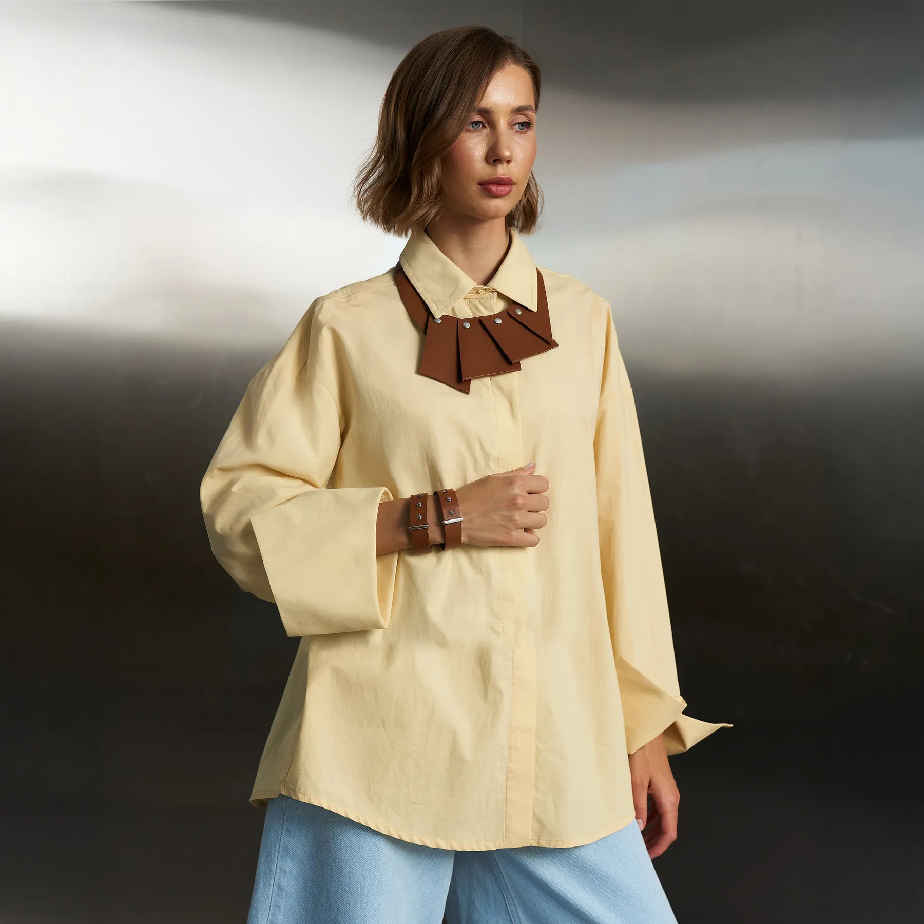 Leather Set Choker and Bracelet Nikki - Image 10