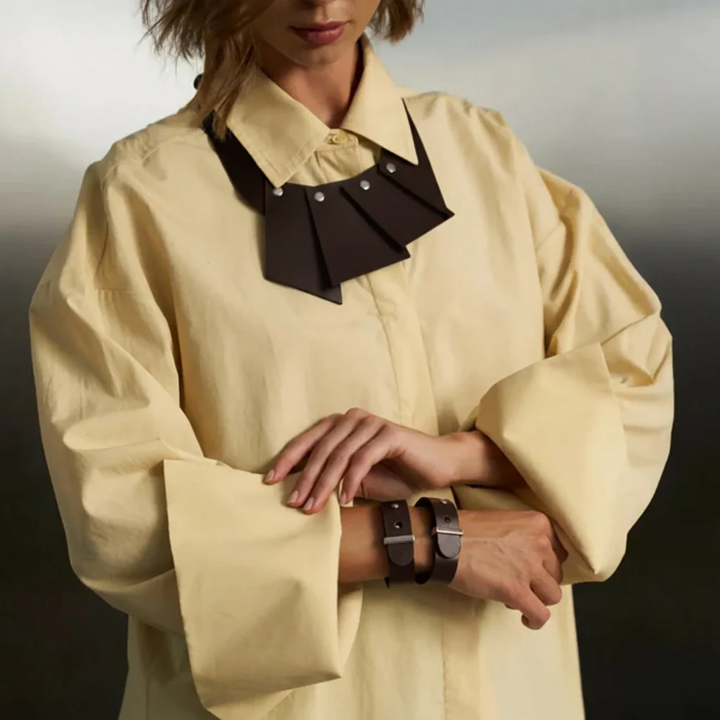 Leather Set Choker and Bracelet Nikki - Image 13