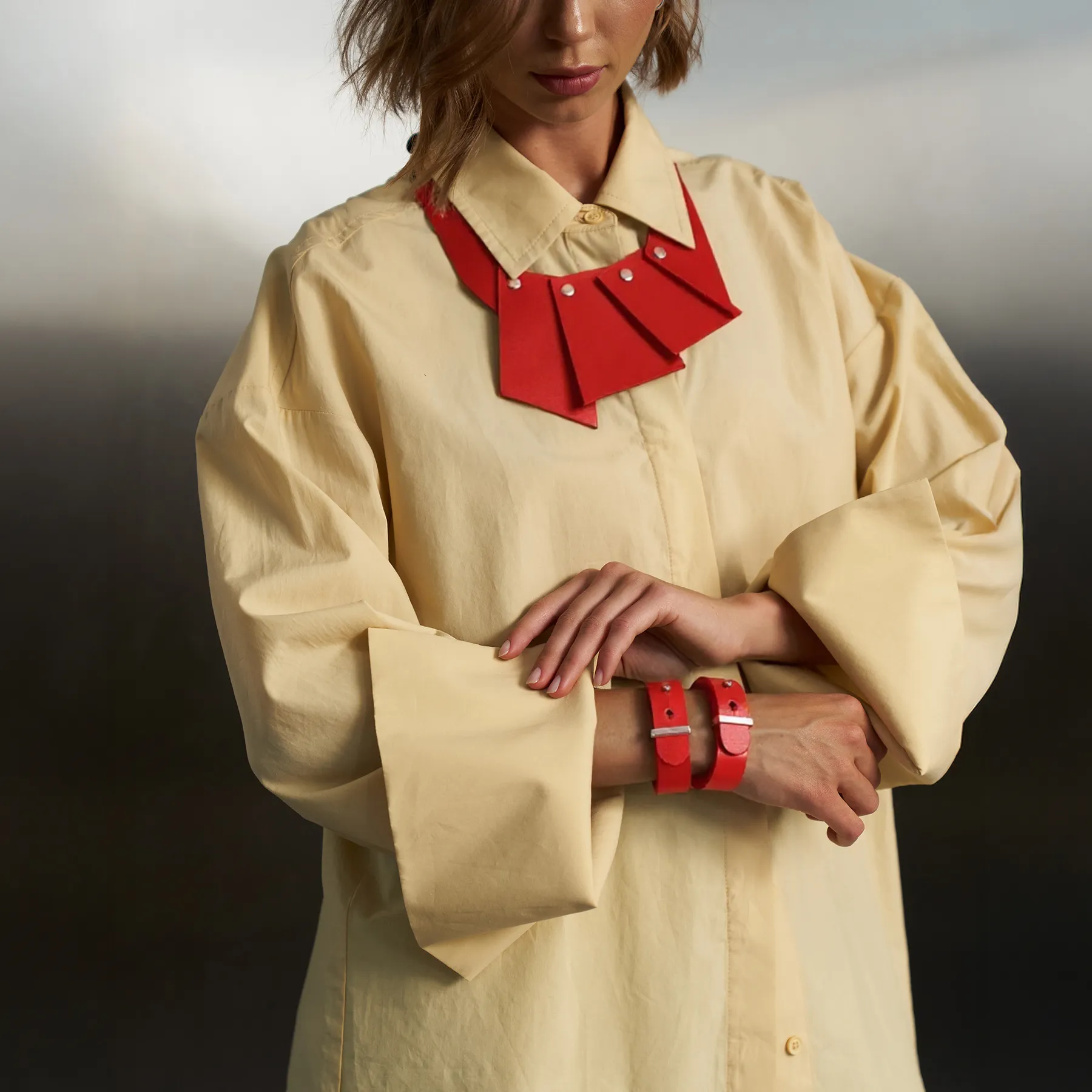 Leather Set Choker and Bracelet Nikki - Image 8