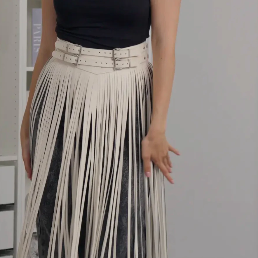 Leather Fringe Skirt ARGO - Image 10