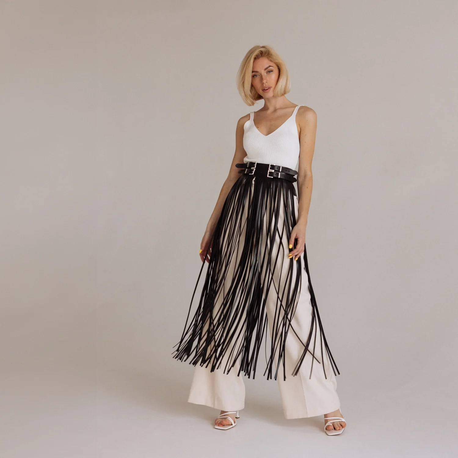 Leather Fringe Skirt ARGO - Image 11