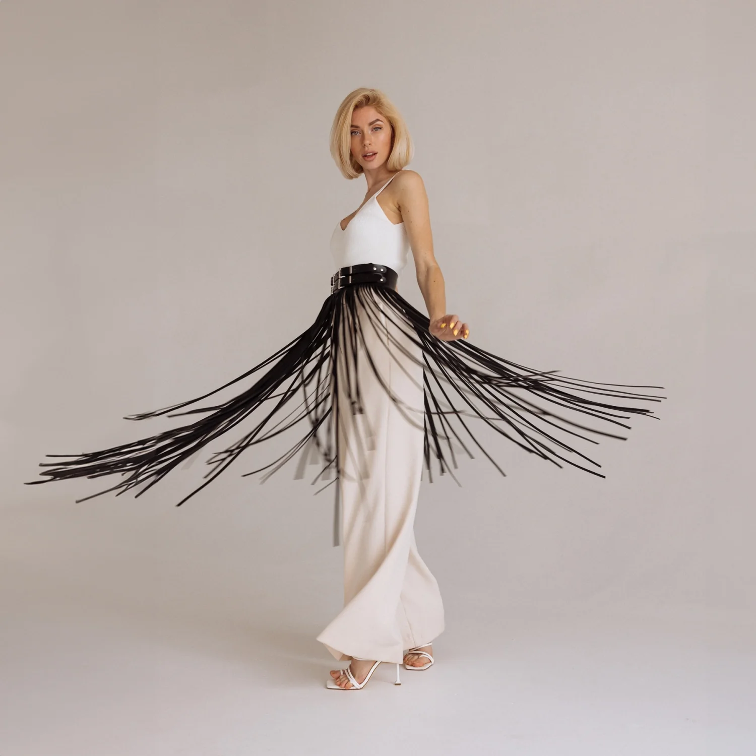 Leather Fringe Skirt ARGO - Image 3
