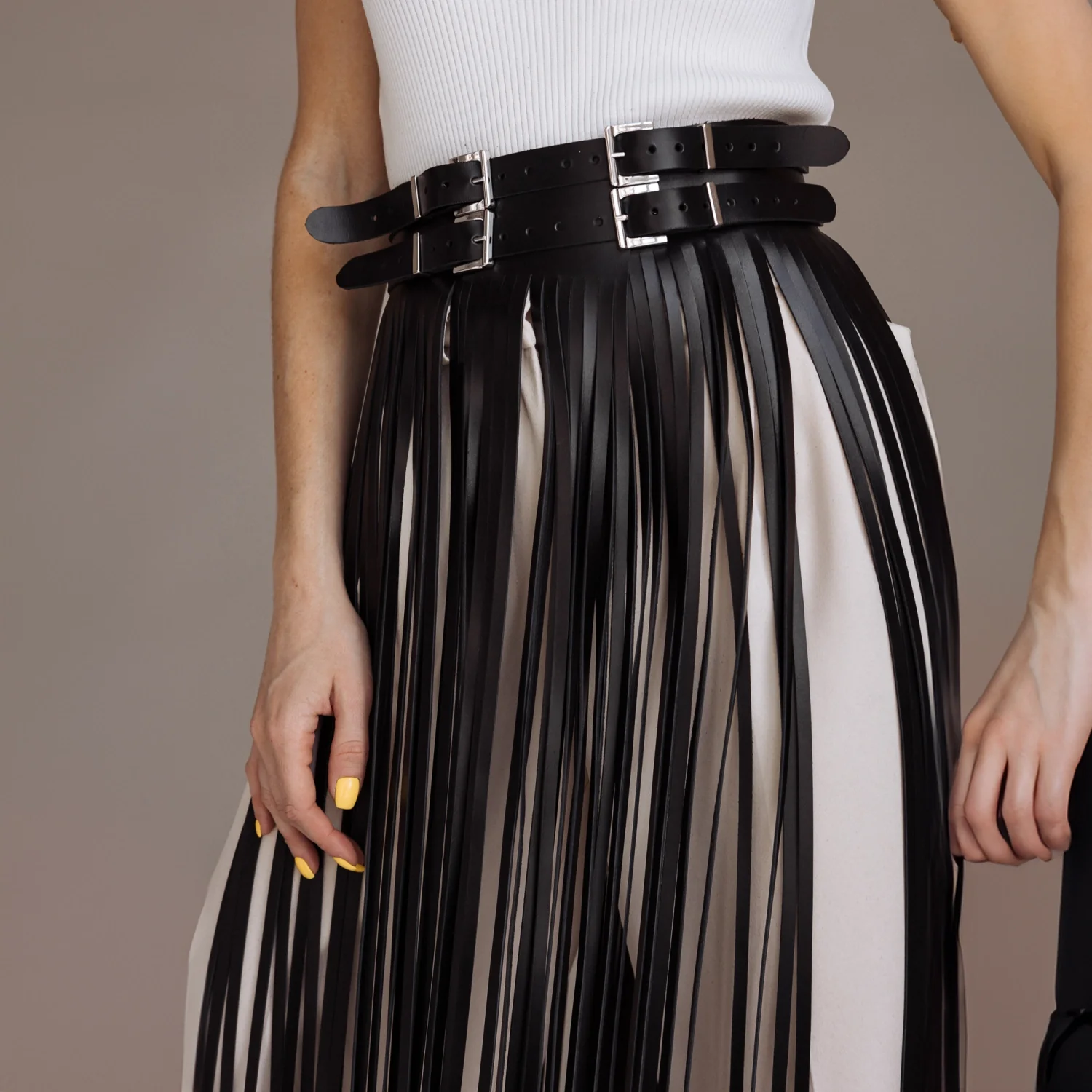 Leather Fringe Skirt ARGO - Image 6