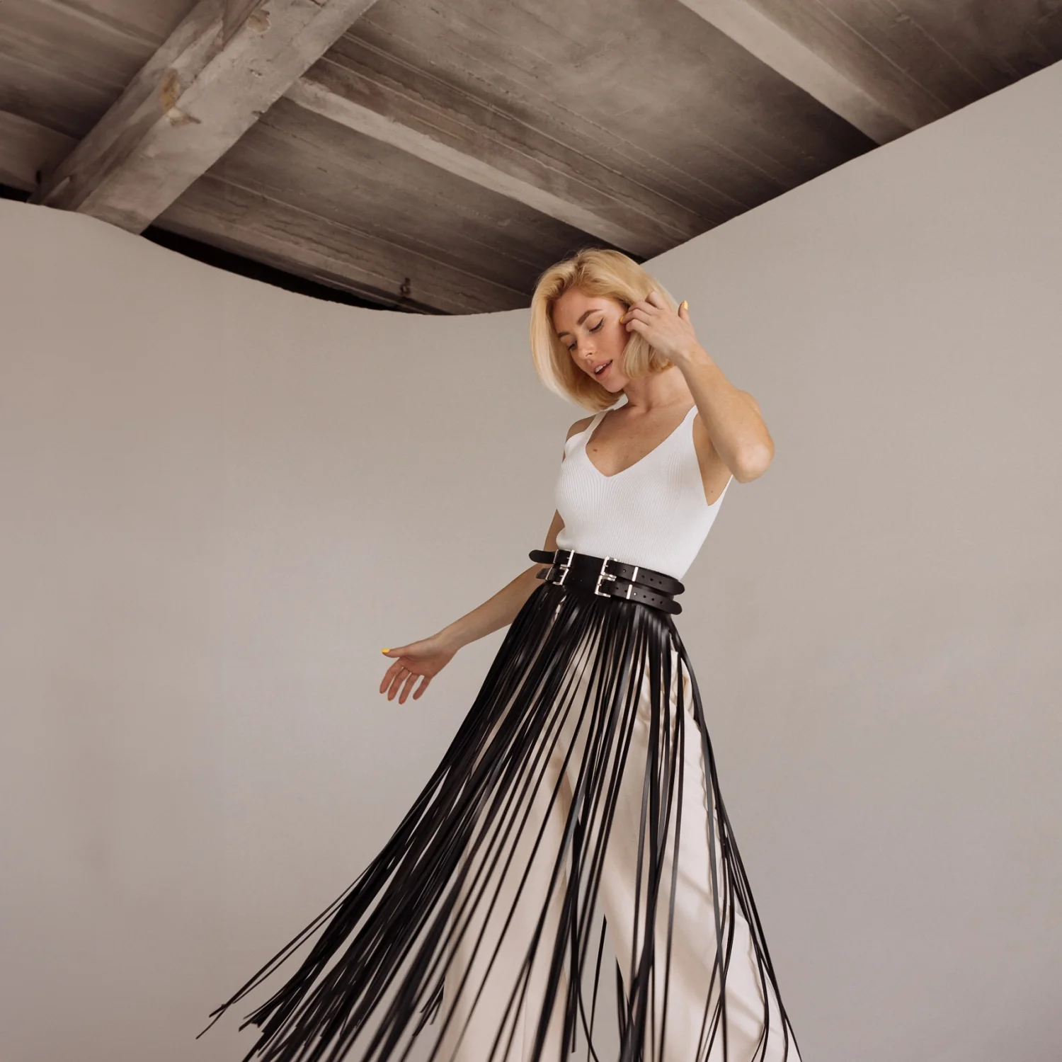 Leather Fringe Skirt ARGO - Image 7