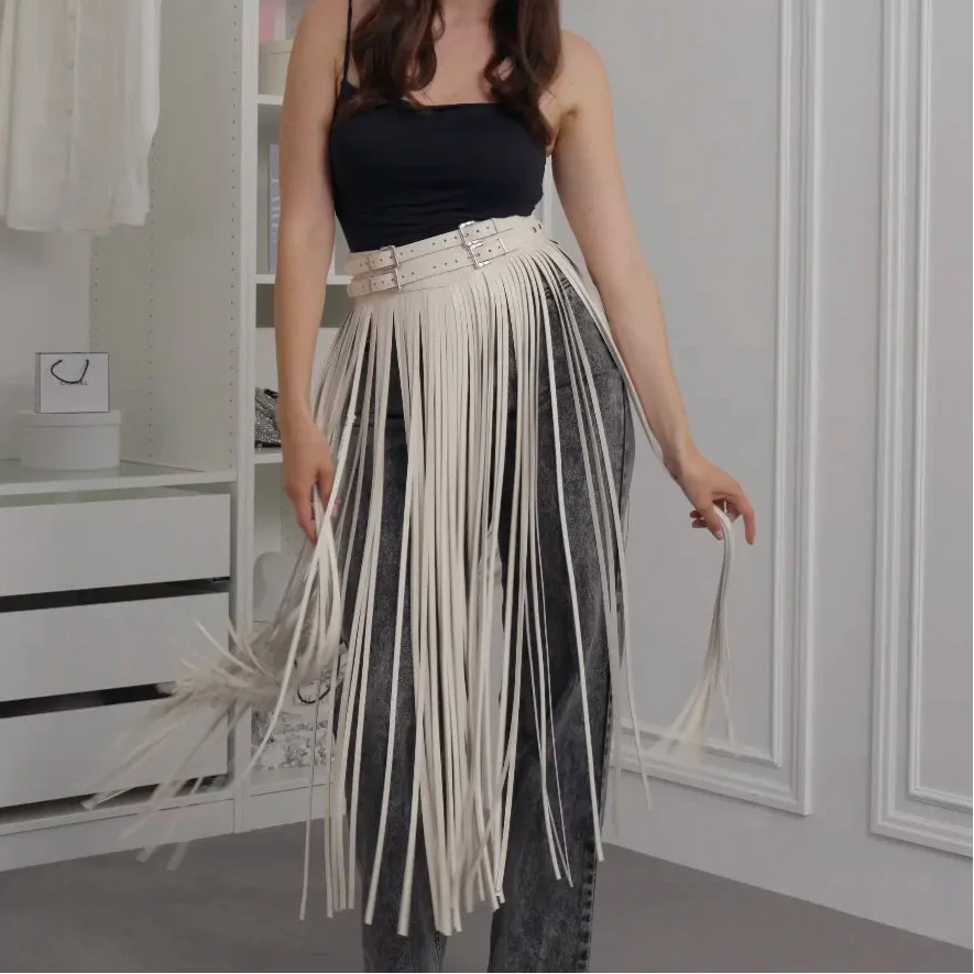 Leather Fringe Skirt ARGO - Image 9