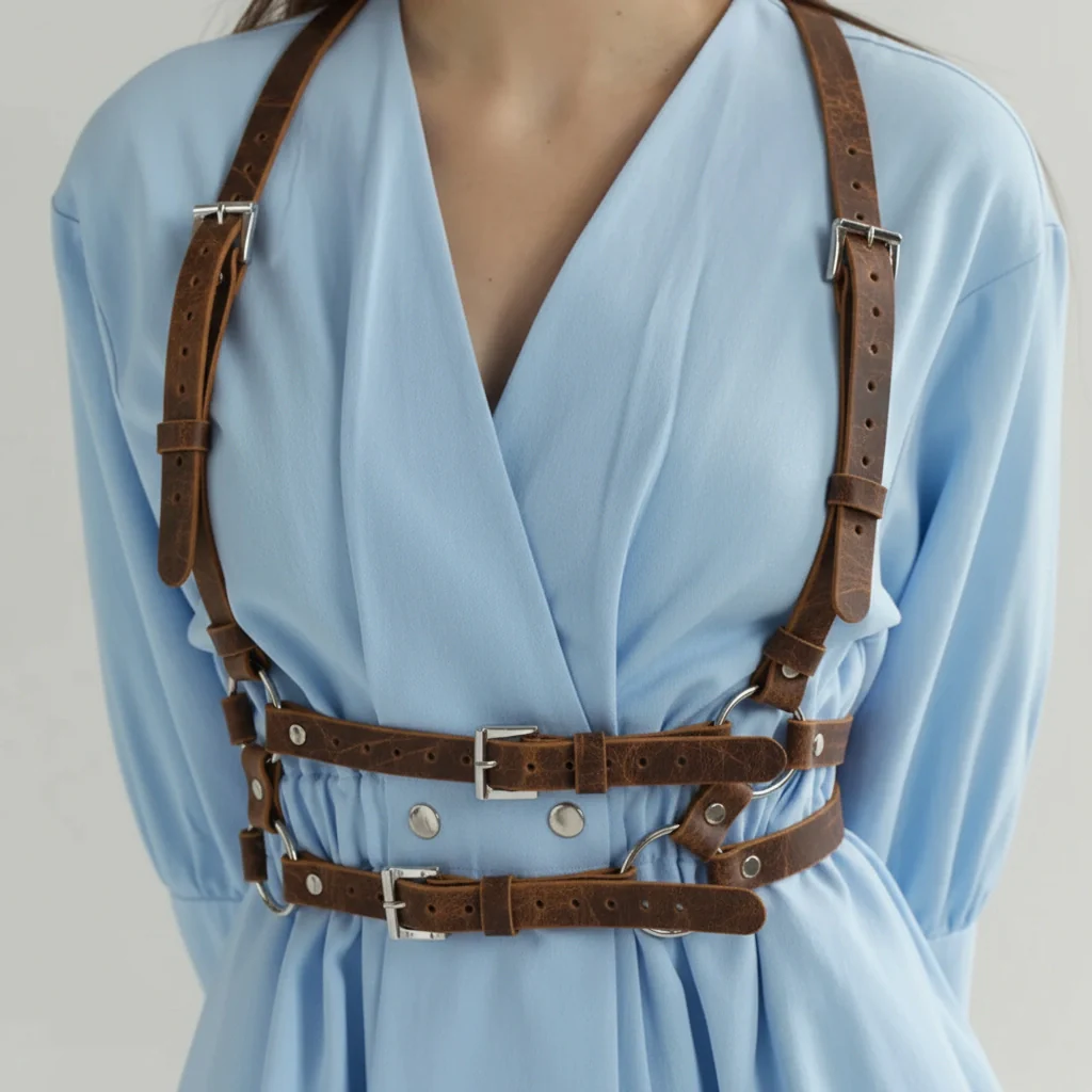Leather Suspender Harness DOUBLE - Image 15