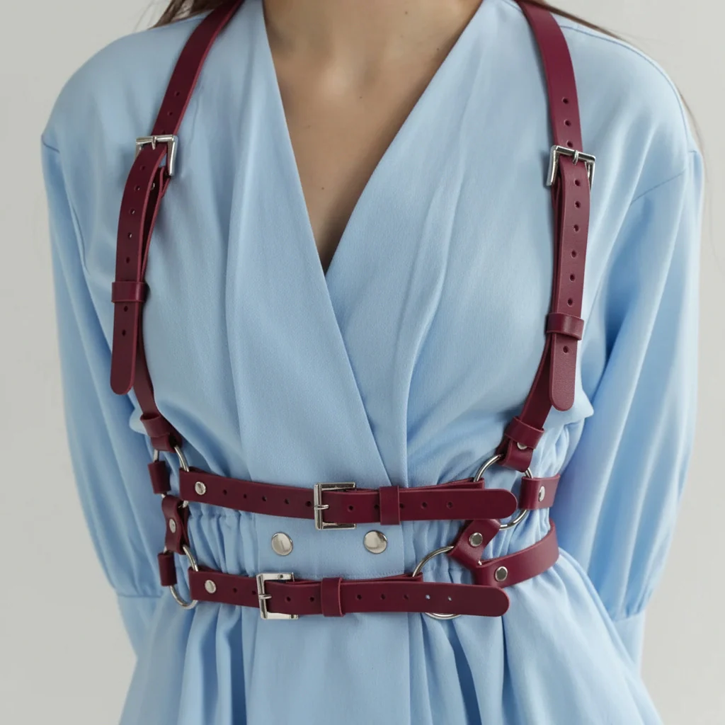 Leather Suspender Harness DOUBLE - Image 17