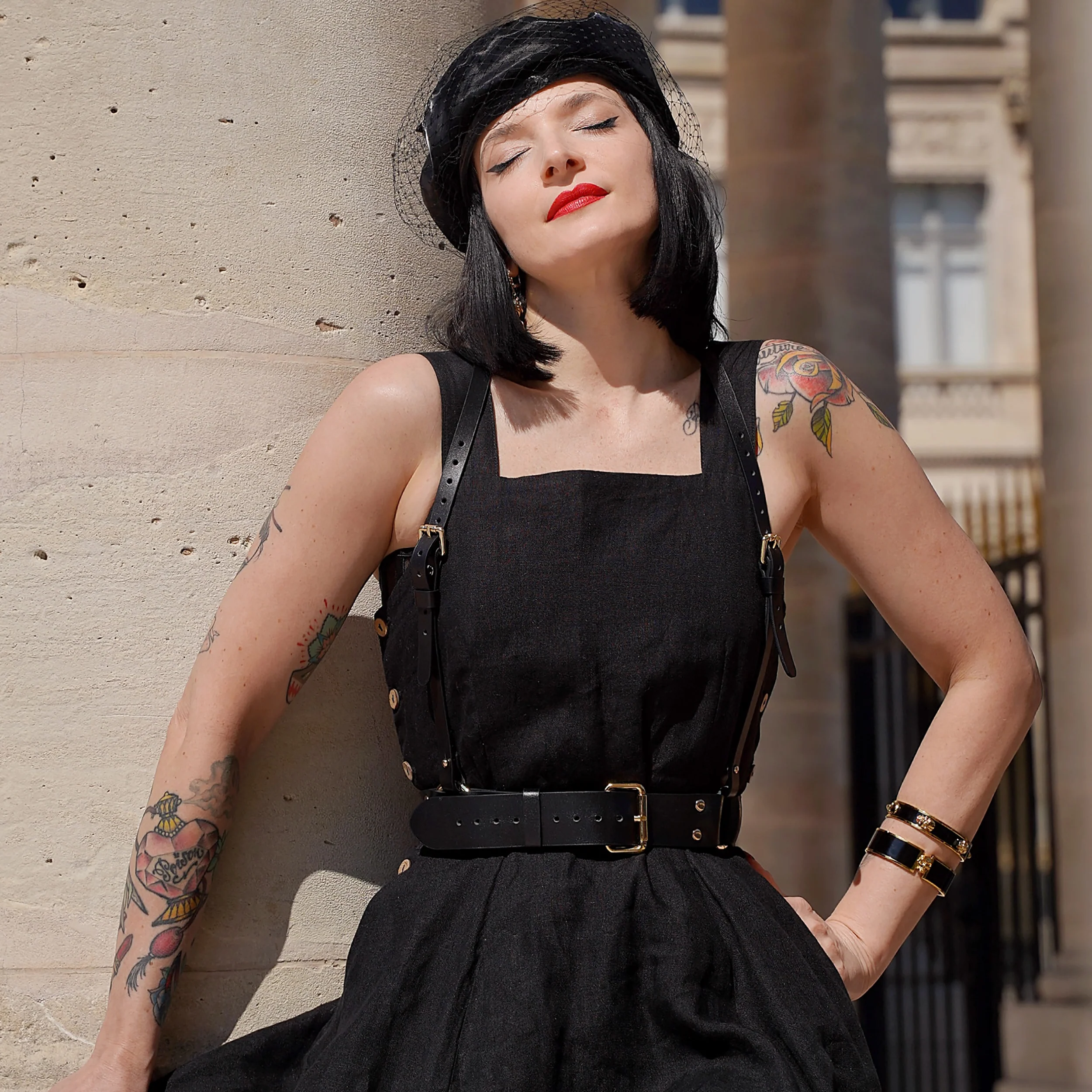 Leather Suspender Harness STELLA