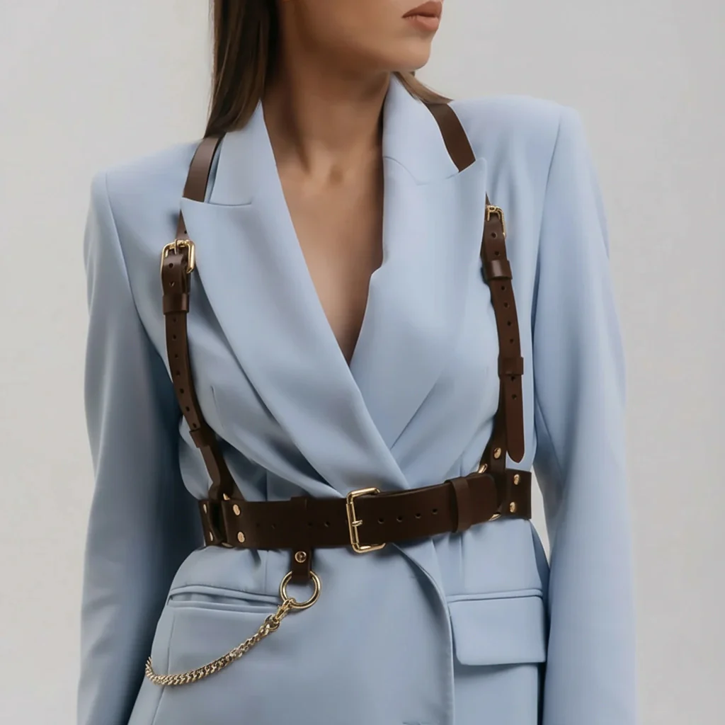 Leather Suspender Harness STELLA - Image 20