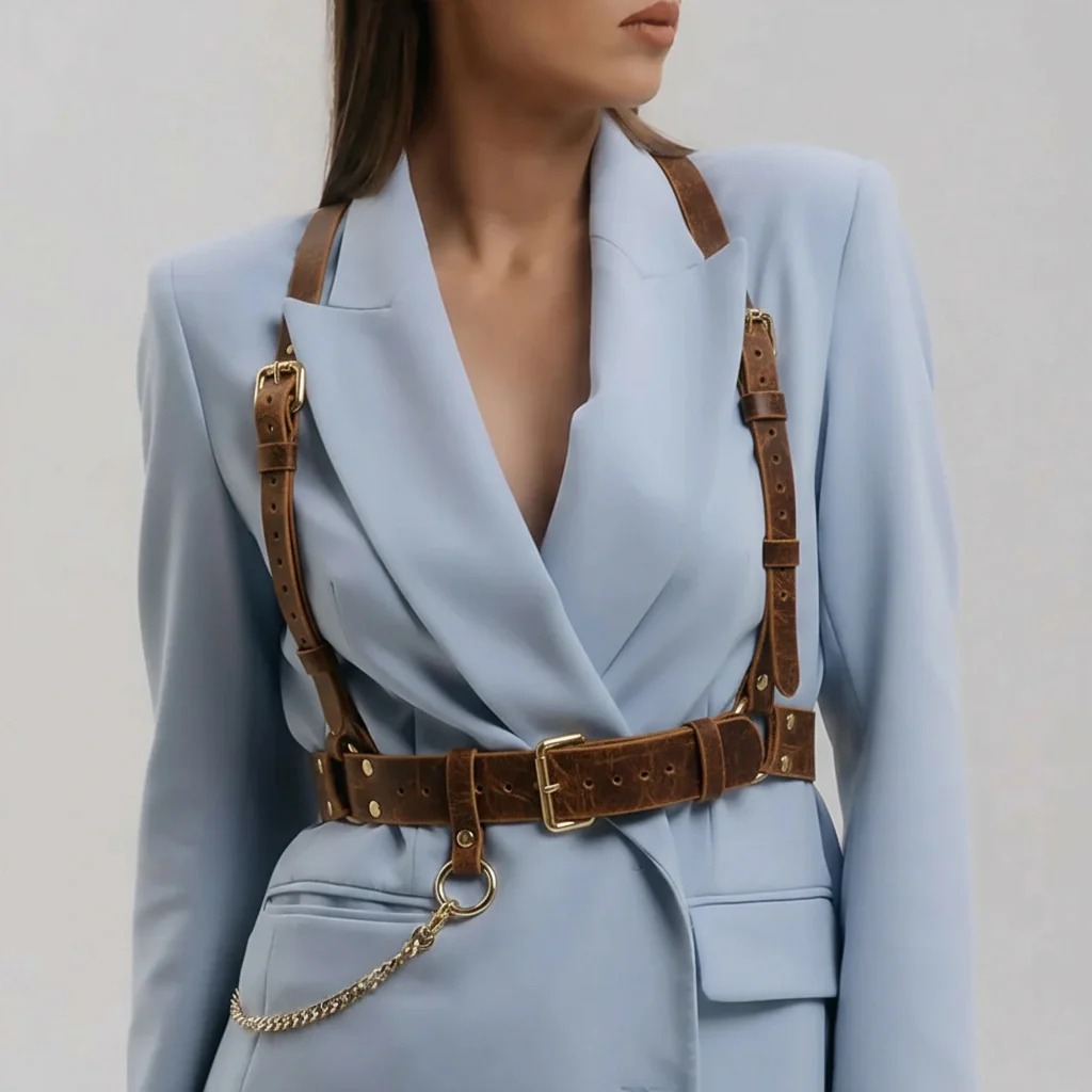 Leather Suspender Harness STELLA - Image 21