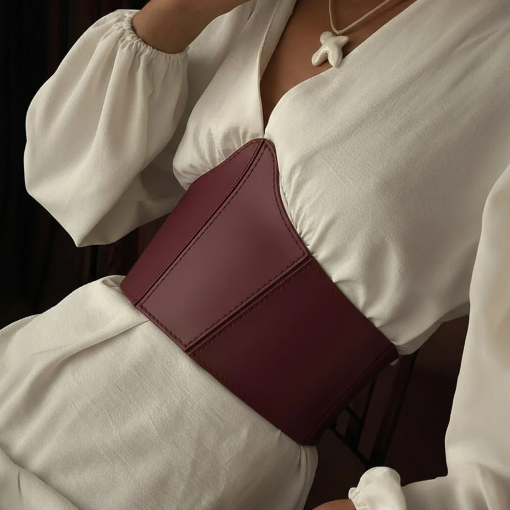 Leather Underbust Corset Half MOON - Image 12