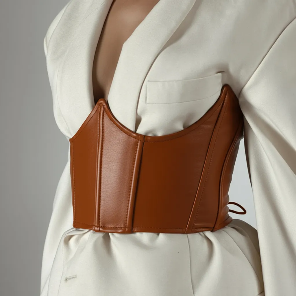 Leather Underbust Corset VICTORIA - Image 10