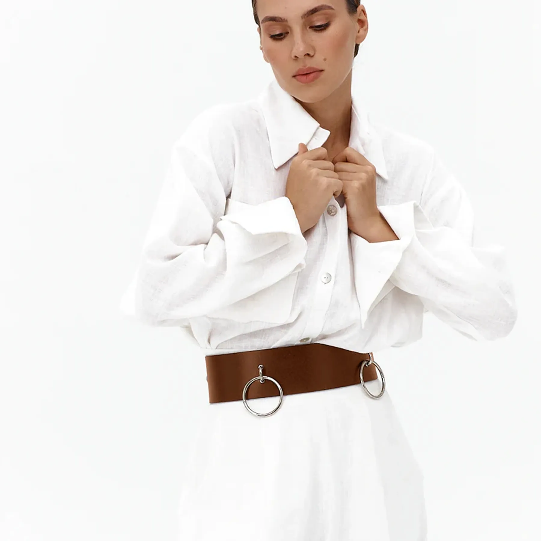 Leather Waist Belt with Chain AURORA - Image 10