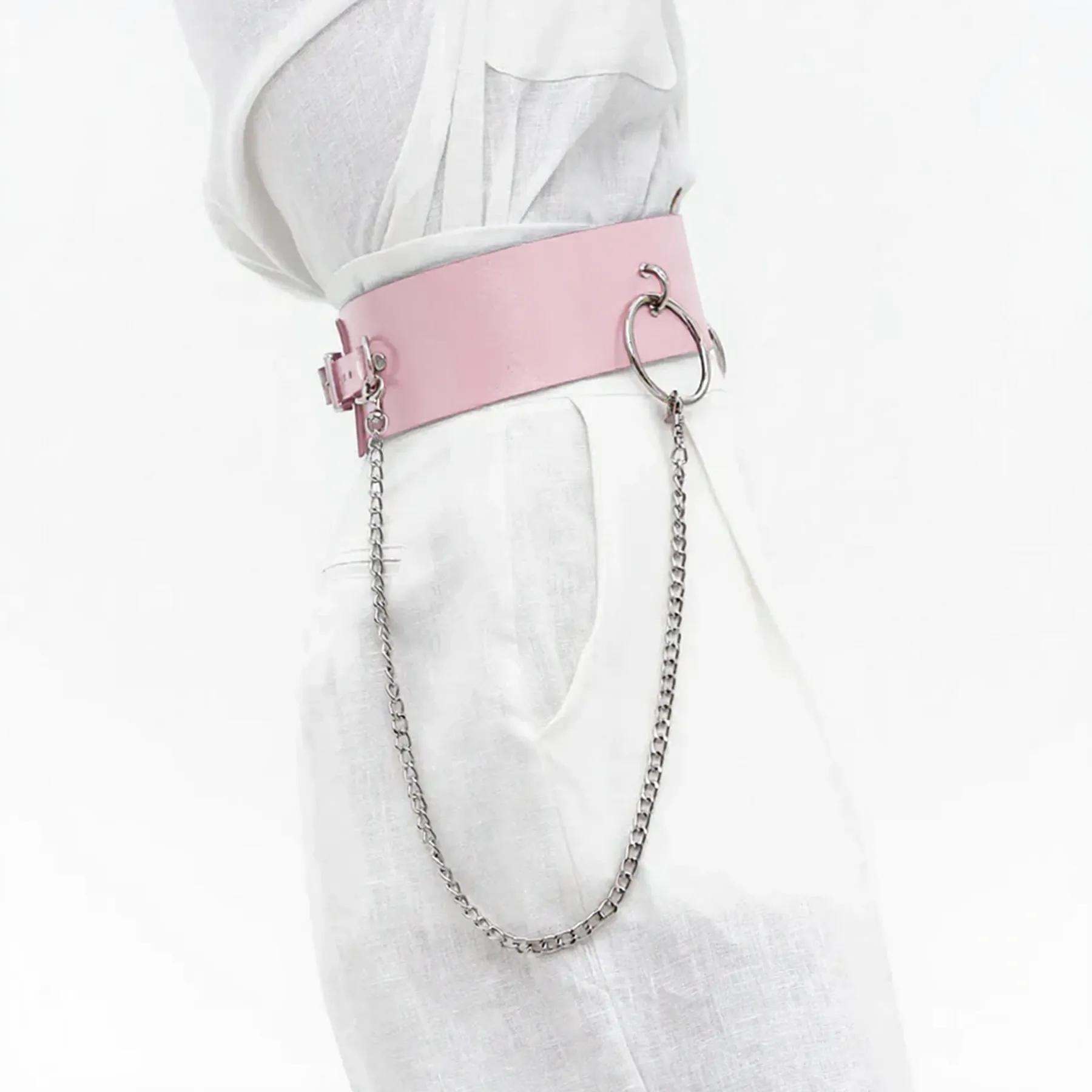Leather Waist Belt with Chain AURORA - Image 8
