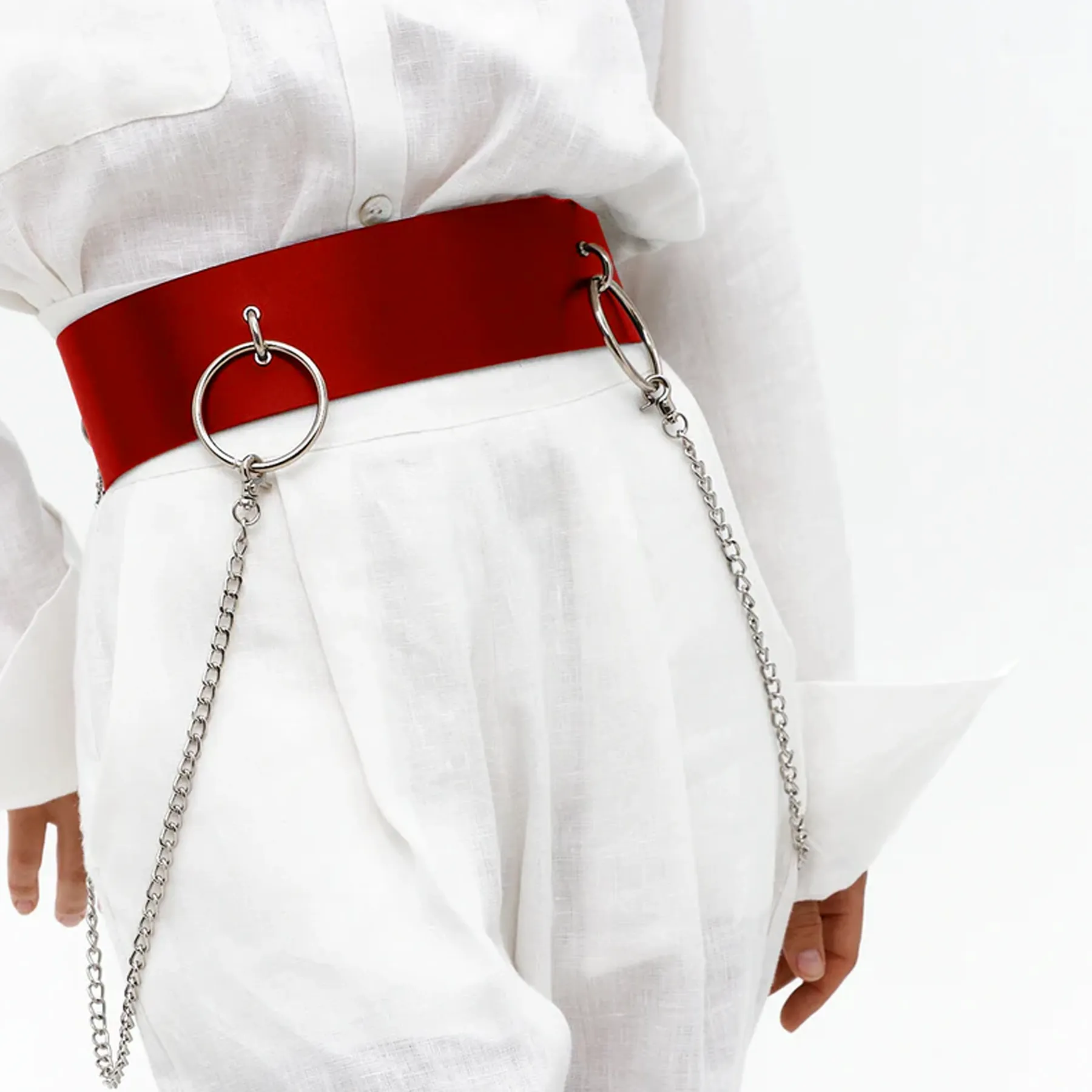 Leather Waist Belt with Chain AURORA - Image 9