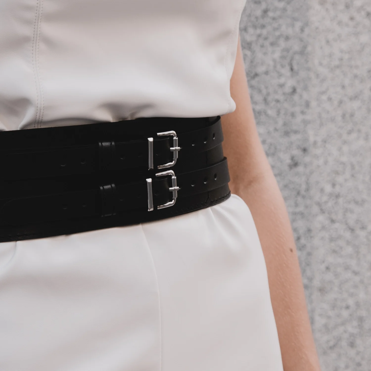 Leather Waist Wide Belt DUO - Image 12
