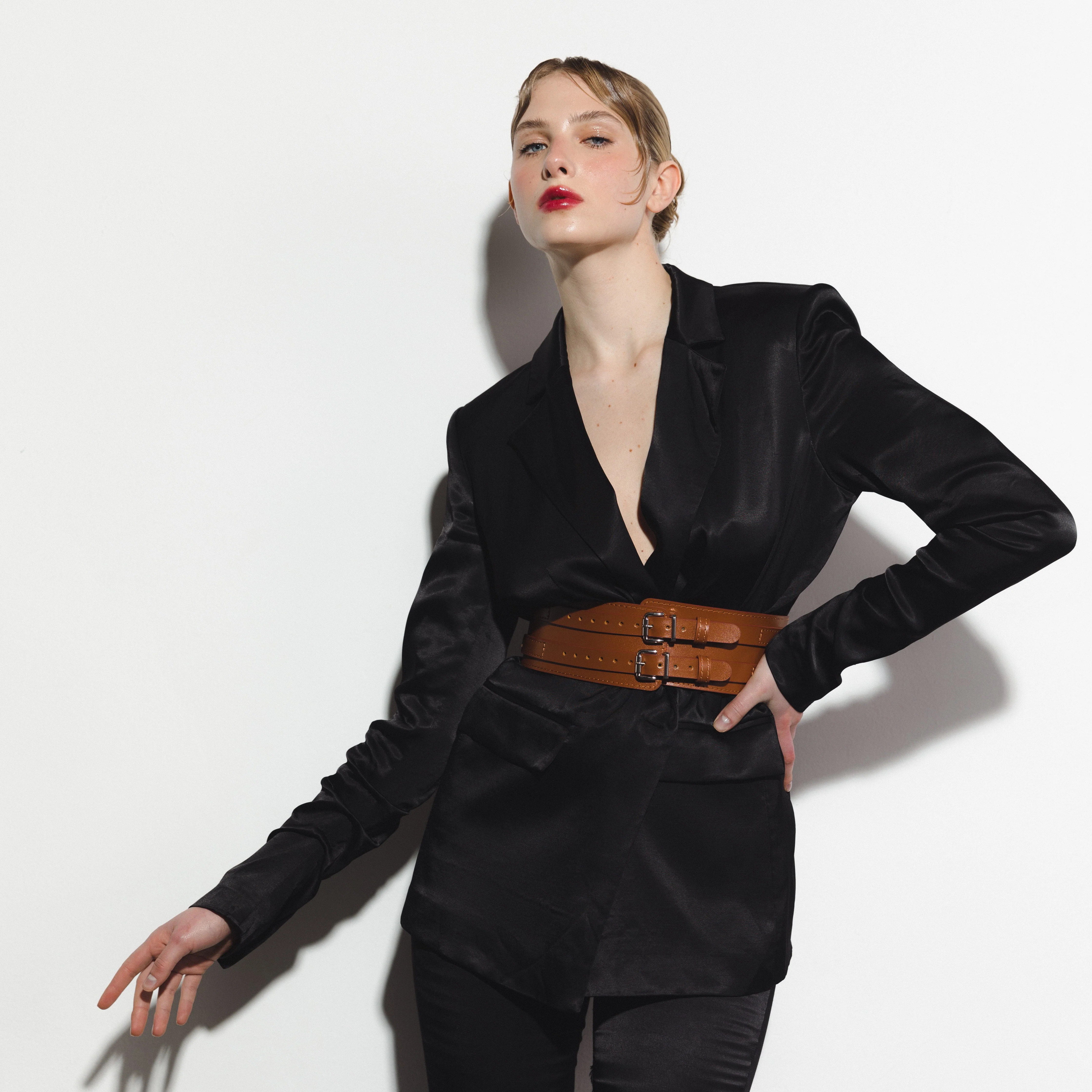 Leather Waist Wide Belt DUO - Image 16