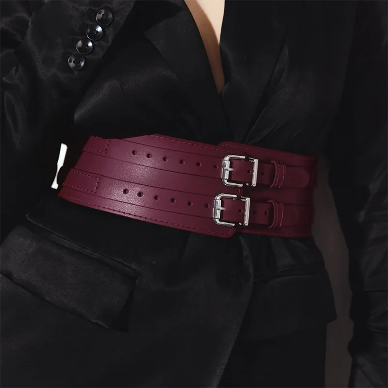 Leather Waist Wide Belt DUO - Image 20