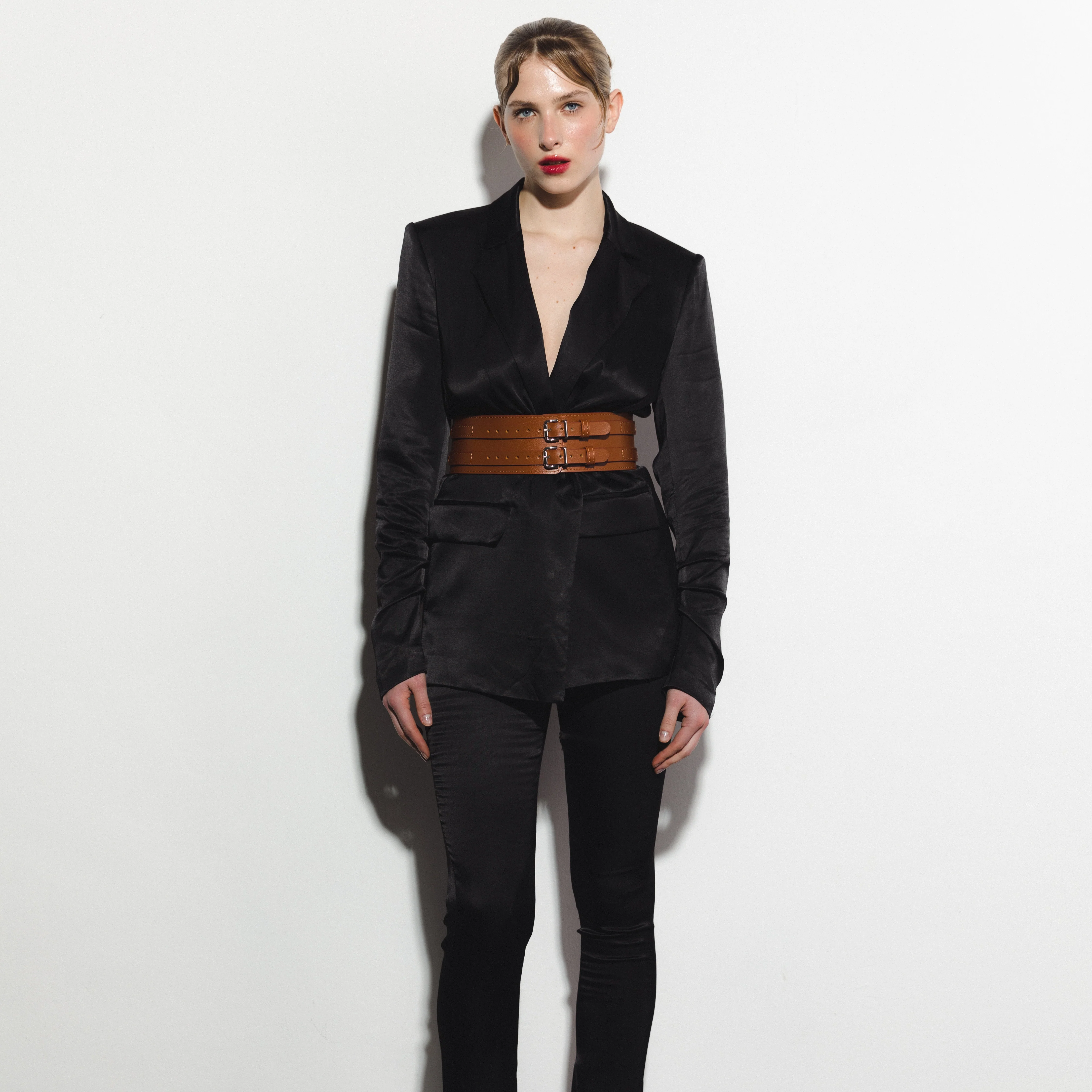 Leather Waist Wide Belt DUO - Image 22