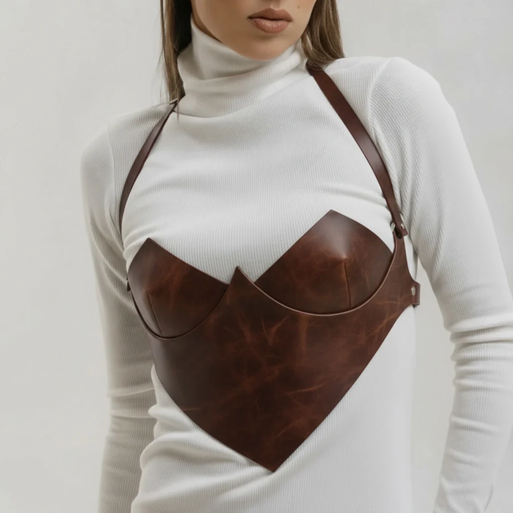 Underbust Leather Corset Top THESARA - Image 15